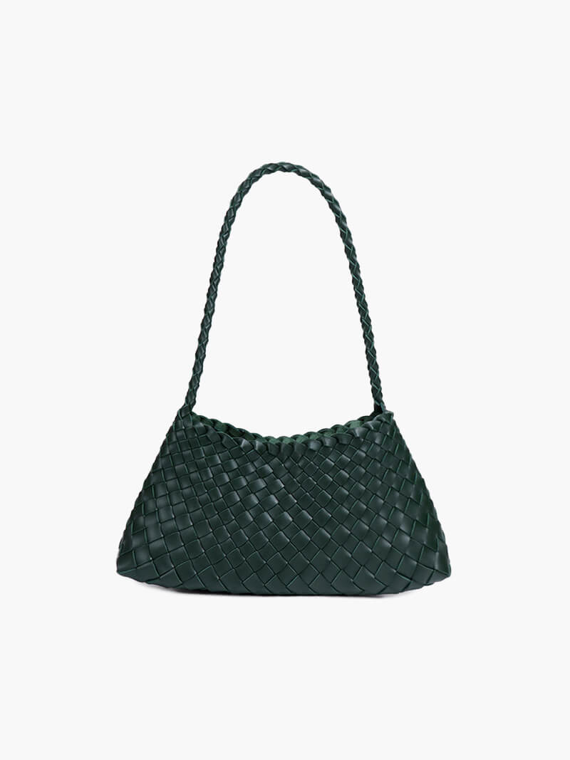 SOERA Marissa Vegan Leather Woven Bag Small - Handbags - Soera-Madeleine-Vegan-Leather-Woven-Bag-Small-Handbag/Green Green Regular