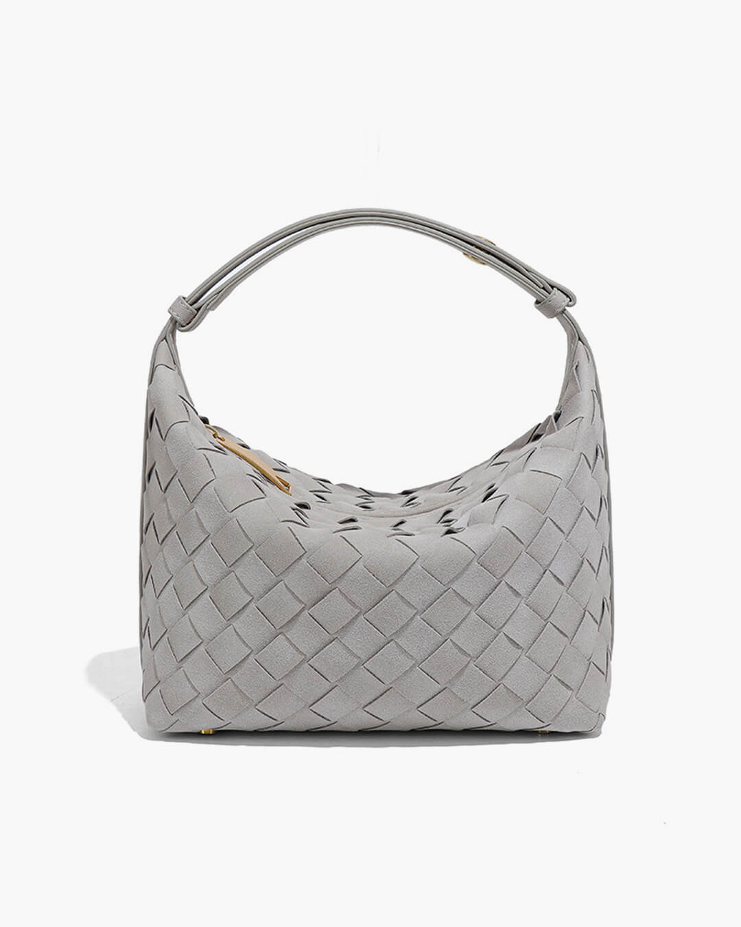 SOERA Mica Woven Suede Leather Bag - Handbags - Soera-Mica-Mini-Woven-Suede-Bag-Handbag/LightGray Light Gray Regular