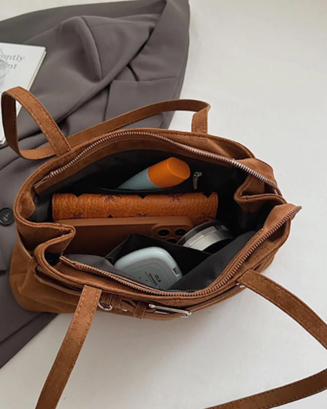 SOERA Nora Vegan Suede Bag - Handbags - 3256809581682870-;Hk1757549905350034784 Dark Brown Regular