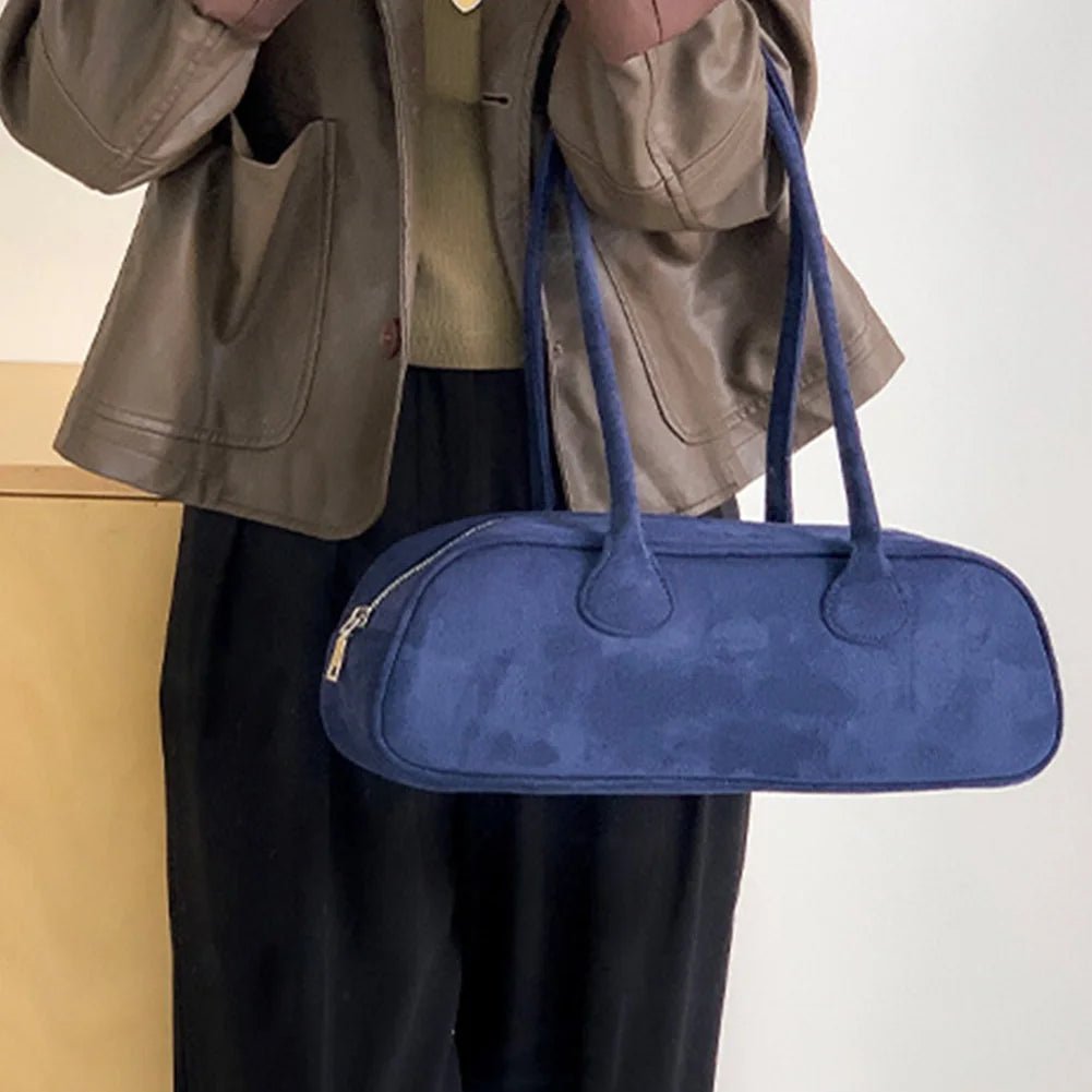 SOERA Pauleen Baguette Suede Bag - Handbags - 3256808620401282-;kx1763048697264675669 Blue