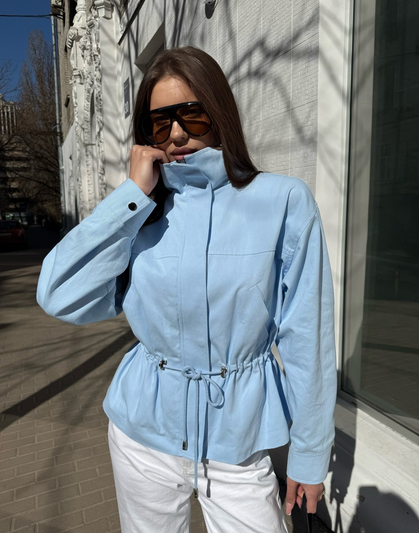 SOERA Esther Stand Collar Jacket - Jacket - SOERA-381763-BLU-L-23683 Blue L