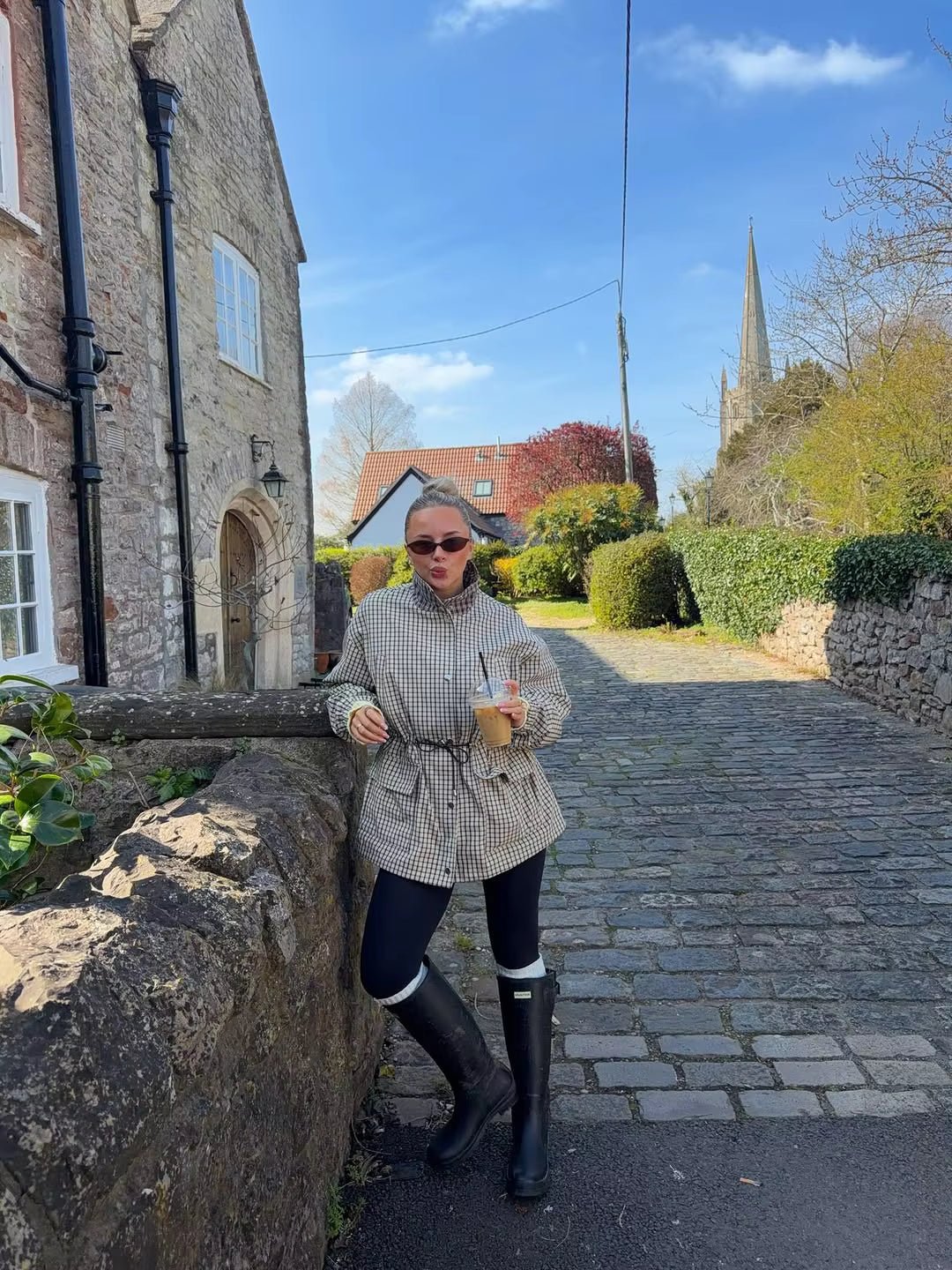 SOERA Myla Check Hooded Zip Jacket - Jacket -  Beige S