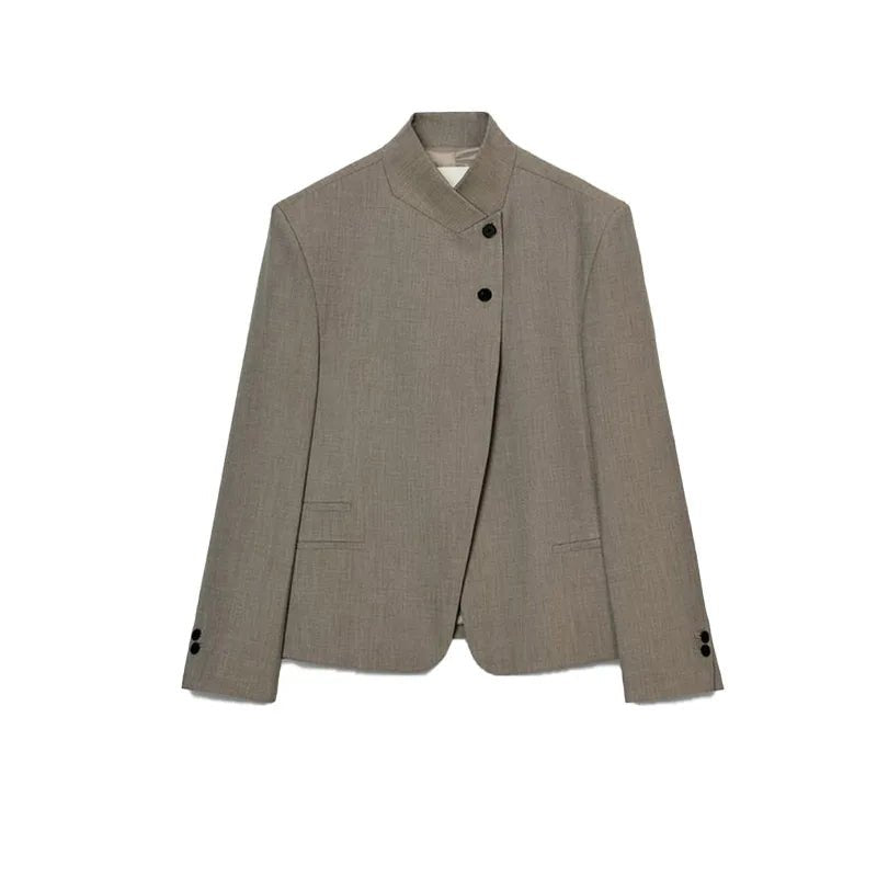SOERA Noa Solid Stand Collar Blazer Jacket - Jacket -  Beige XS