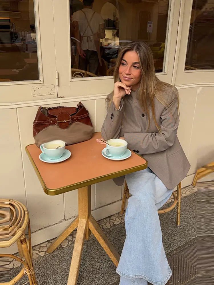 SOERA Noa Solid Stand Collar Blazer Jacket - Jacket -  Beige XS