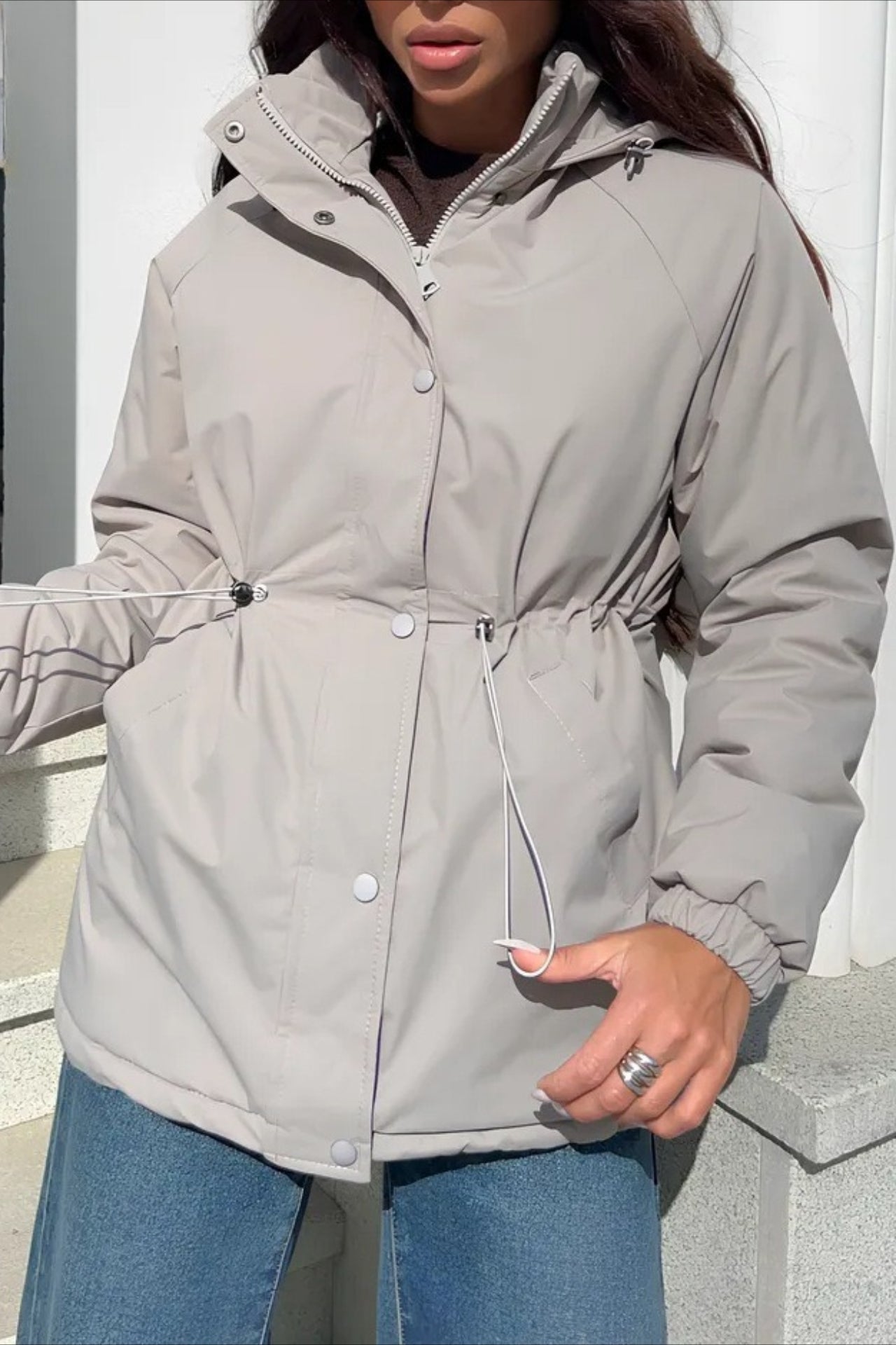 SOERA Adele Hooded Windbreaker Jacket - Jackets - ev1770383550820571553 Grey S