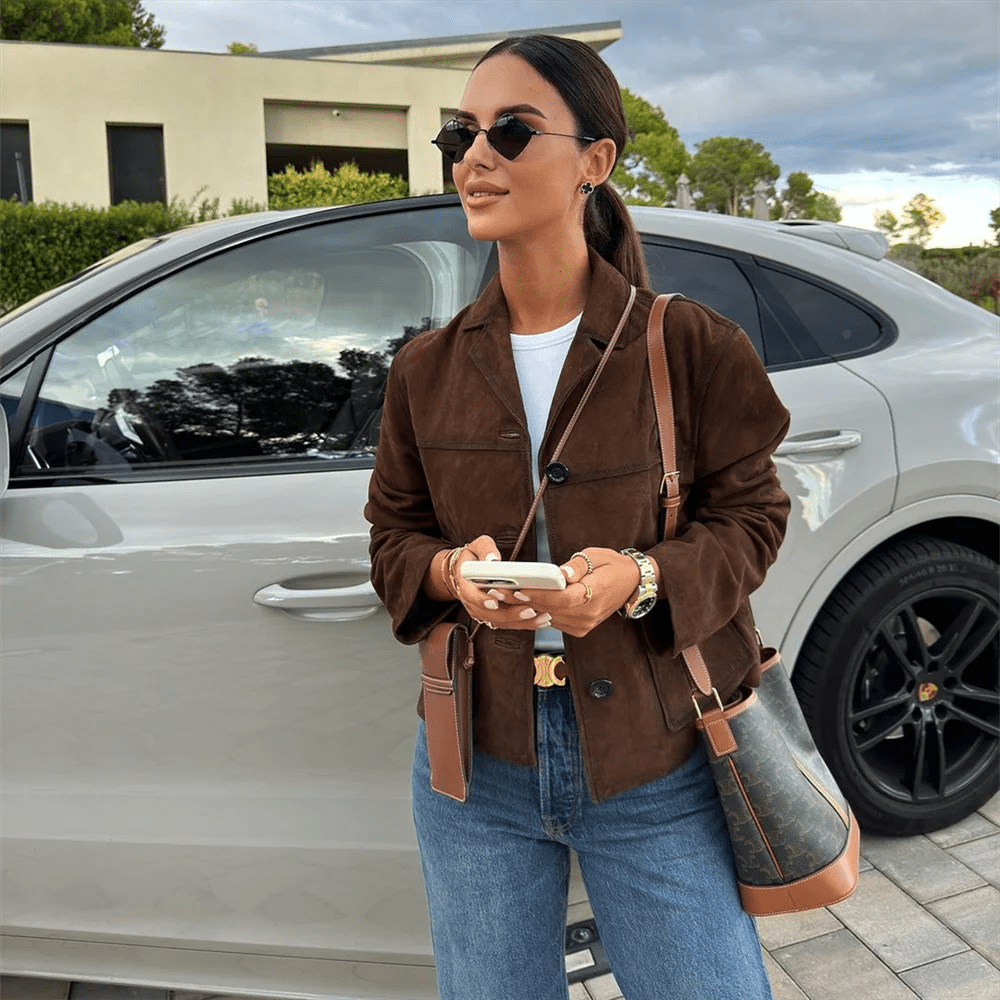 SOERA Amara Suede Coat - jackets - 3256807640048237-;Au1758778405896466219 Brown XS