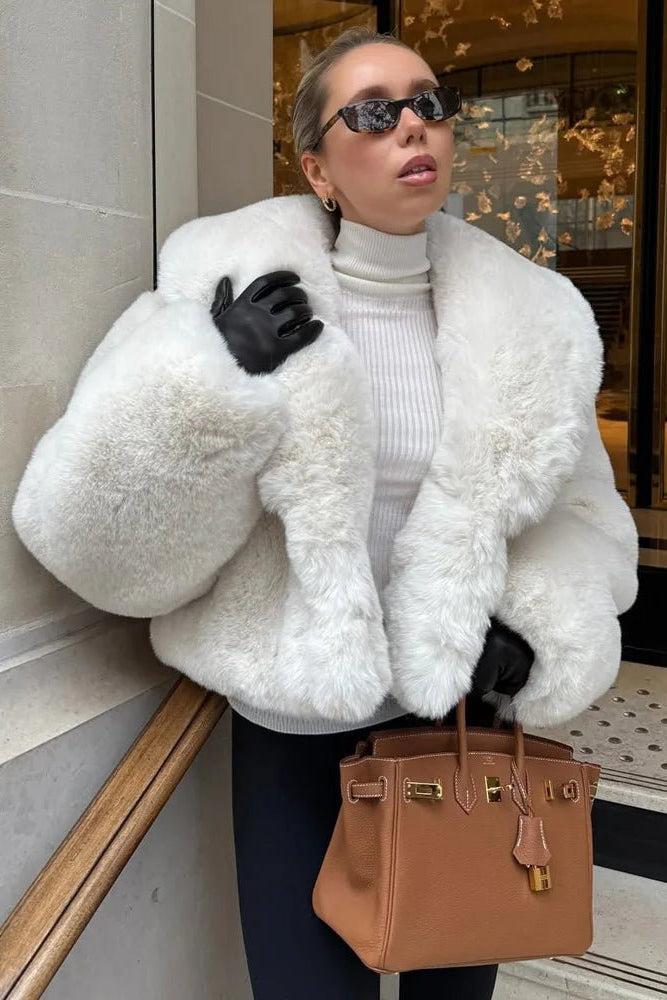 SOERA Andrea Faux Fur Coat - Jackets - 3256809848645660-;TA1766488746545993457 White S