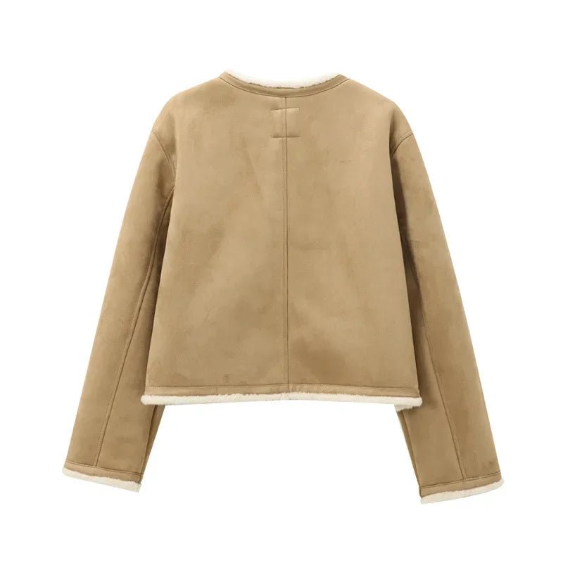 SOERA Aralyn Faux Fur Suede Coat - Jackets - 1005009972956325-;WU1764887228032251226 Beige S