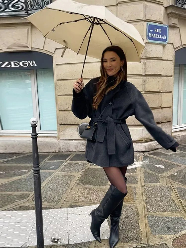 SOERA Ashley Stand Collar Short Coat - Jackets - CU1762345864131745439 Black L