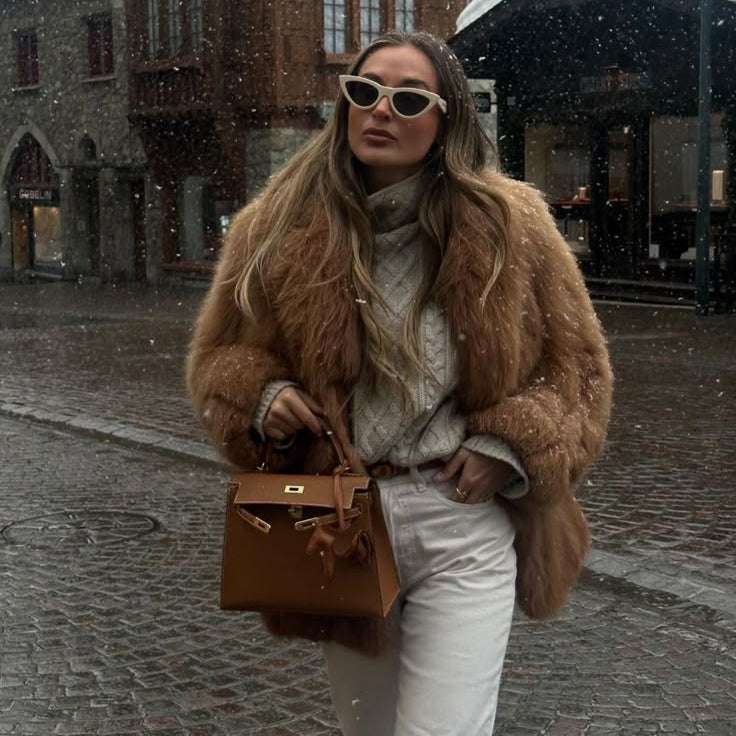 SOERA Carissa Faux Fur Coat - Jackets - 3256810153581963-;qK1766488748817618143 Brown XS