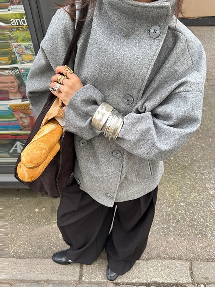 SOERA Clarissa Jacket with Stand Collar - Jackets - 3256808963234961-;Nf1756169213035934167 Grey S