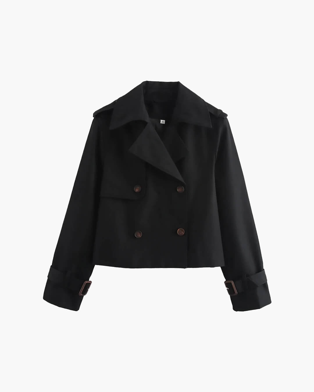 SOERA Clarisse Short Trench Coat - Jackets - Bk1774004001182169728 Black L