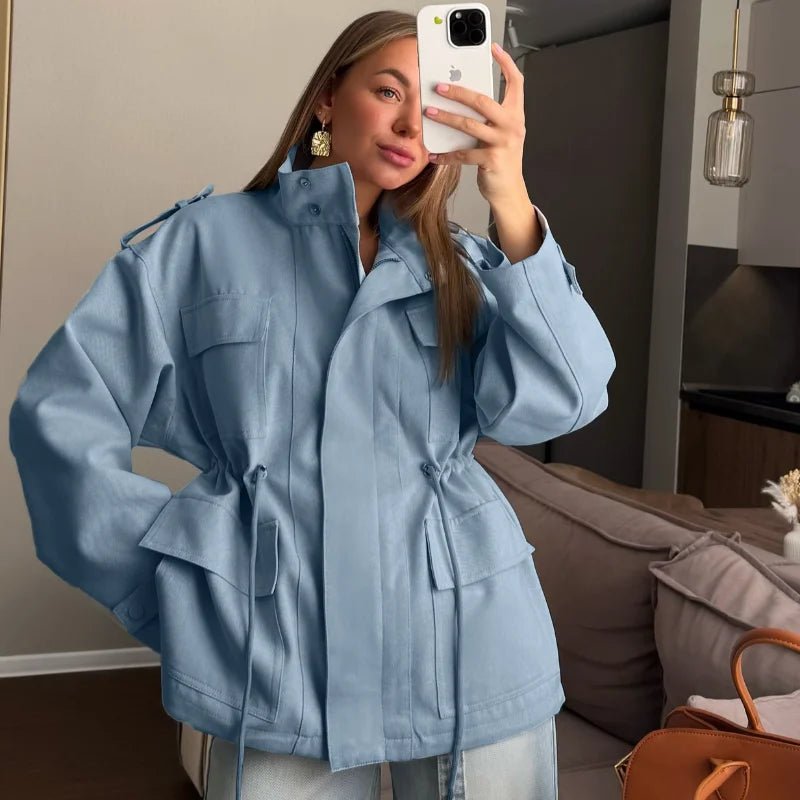 SOERA Cressida Elastic Waist Utility Jacket - Jackets - 1005010351660151-;tT1773374039153754886 Blue S