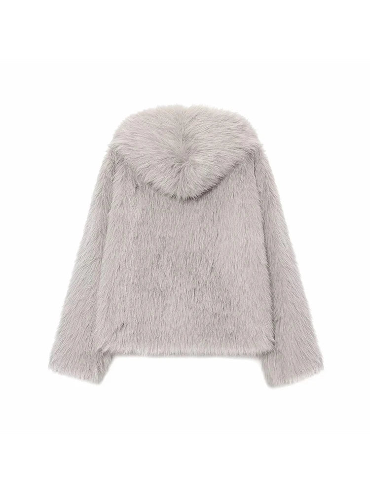 SOERA Dana Faux Fur Hooded Jacket - Jackets - 3256810231099988-;Gb1766554850638474644 M Light Gray