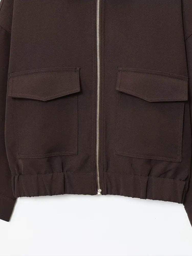 SOERA Ginny Flap Pocket Bomber Jacket - Jackets - 1005009910944019-;MK1773321573600014500 M