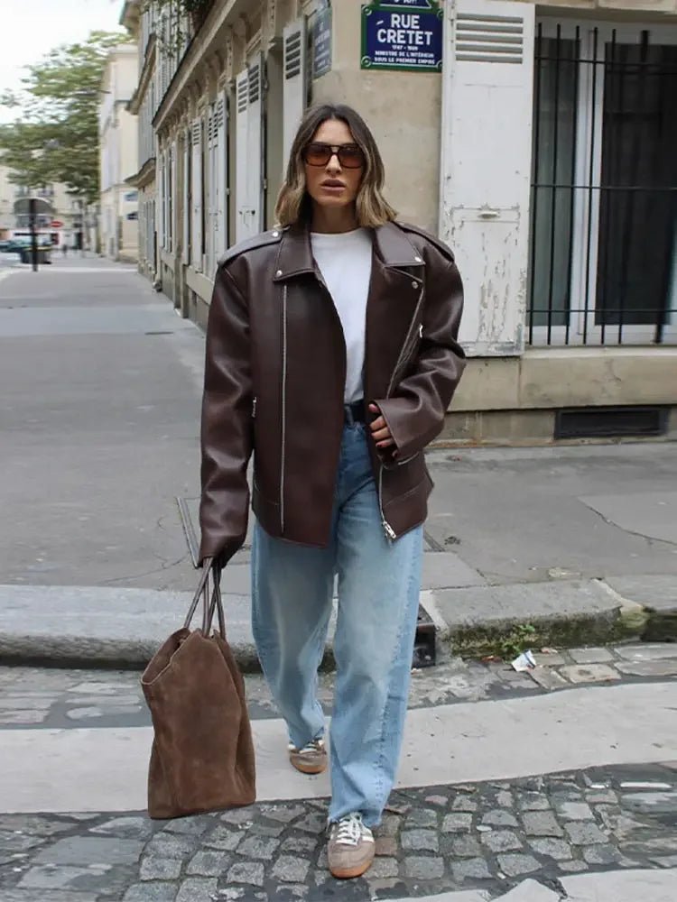 SOERA Jackie Zip - Up Lapel Jacket - Jackets -  Brown M