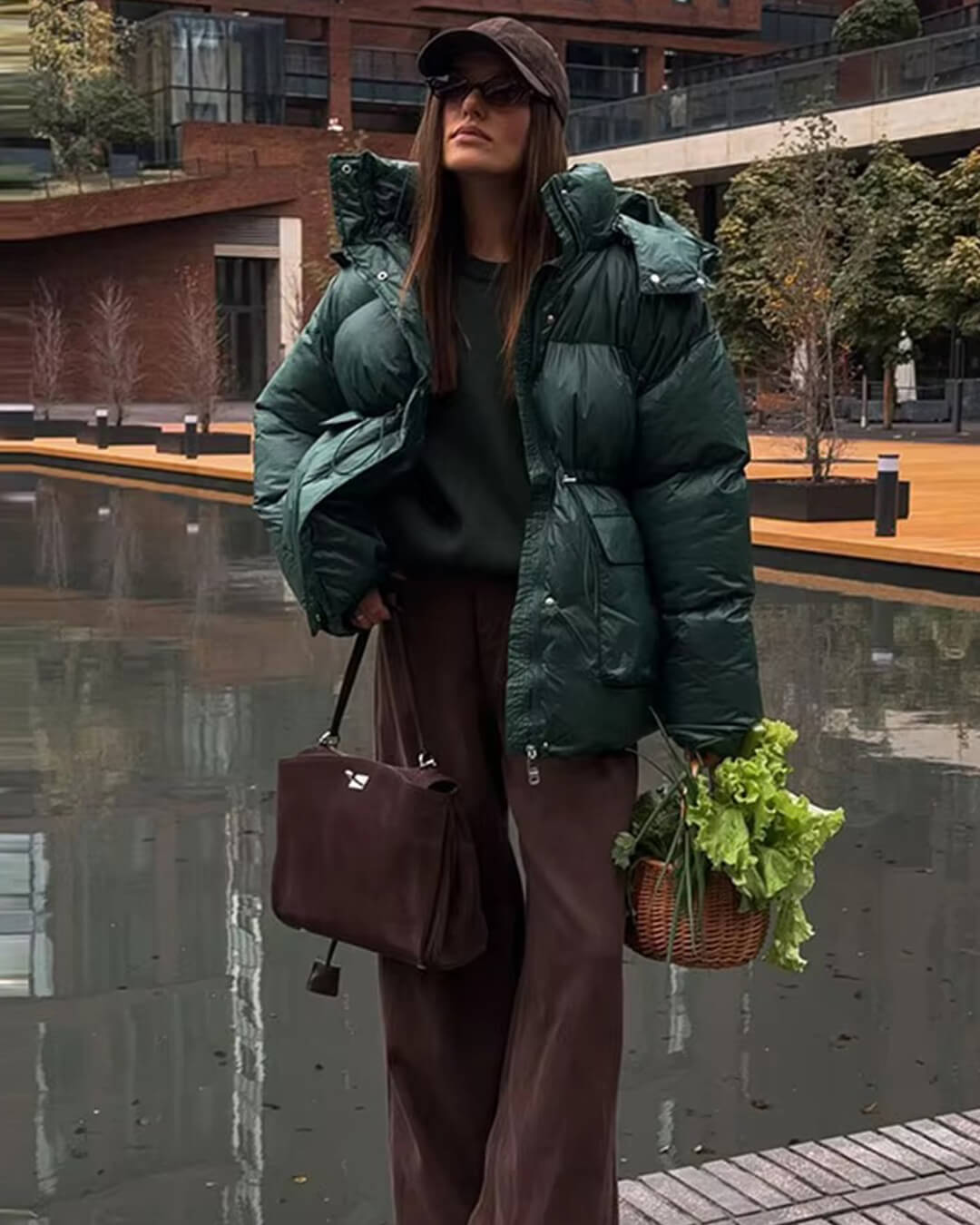 SOERA Jillian Glossy Puffer Jacket - Jackets -  Green L