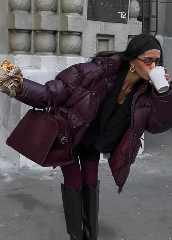 SOERA Jillian Glossy Puffer Jacket - Jackets - lV1762987849105236590 Burgundy S