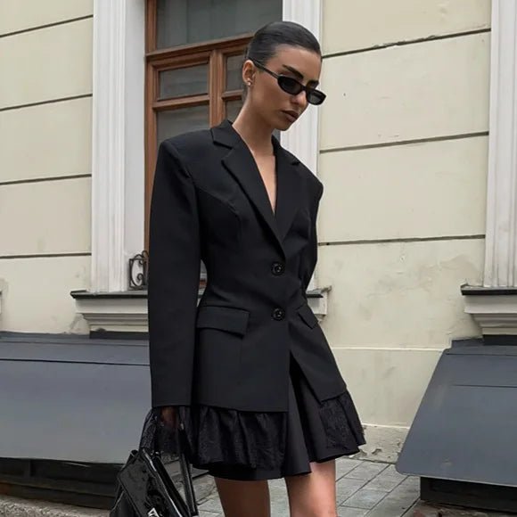 SOERA Joanna Blazer with lace details - Jackets - 1005010550660881-;gj1768905117858997955 Black S