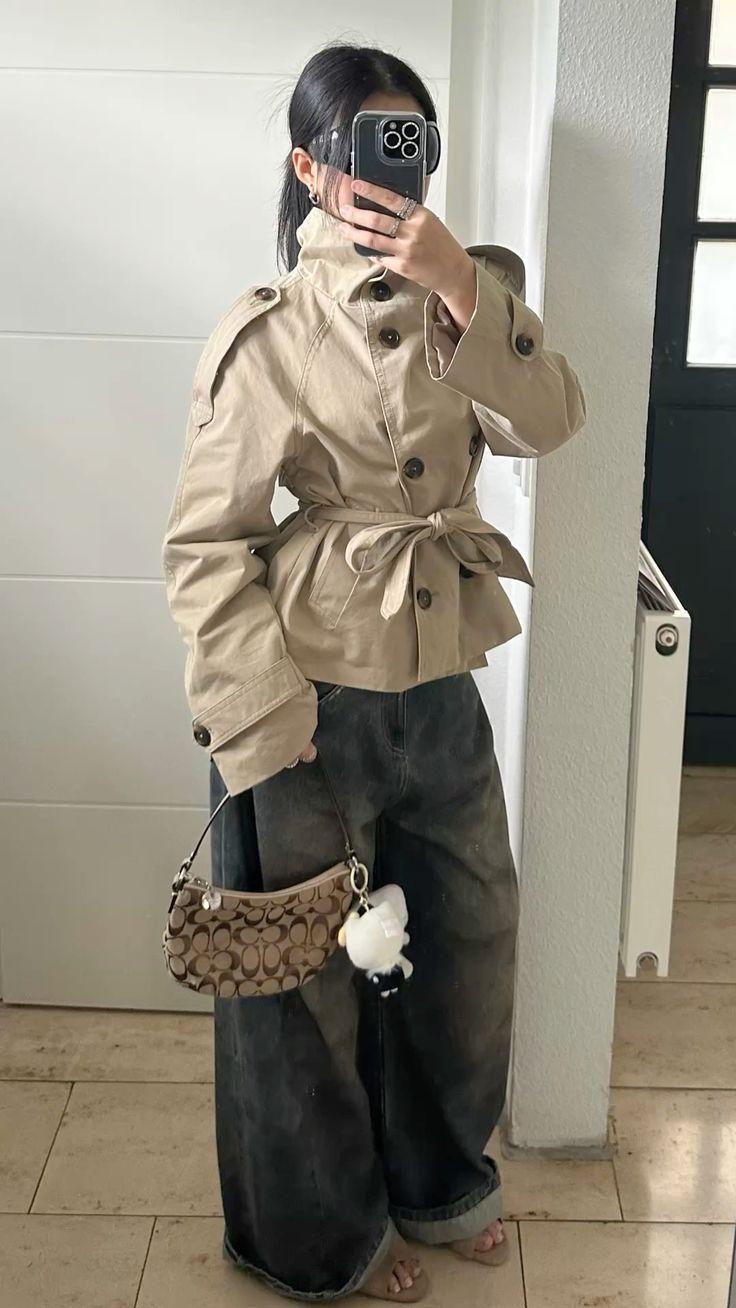 SOERA Kara Stand Collar Crop Trenchcoat - Jackets - 1005009693239722-;EF1771494648620493420 Beige S