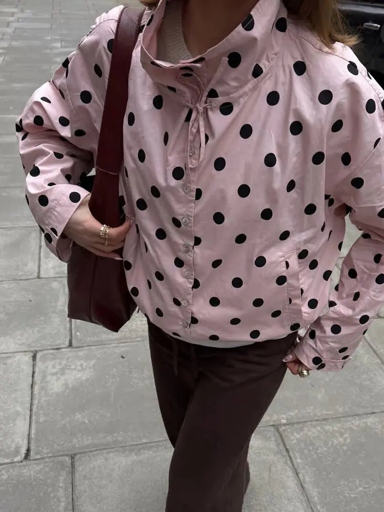 SOERA Margaret Drawstring Polka Dot Jacket - Jackets - 1005011804025733-;Fg1774621566499832573 L