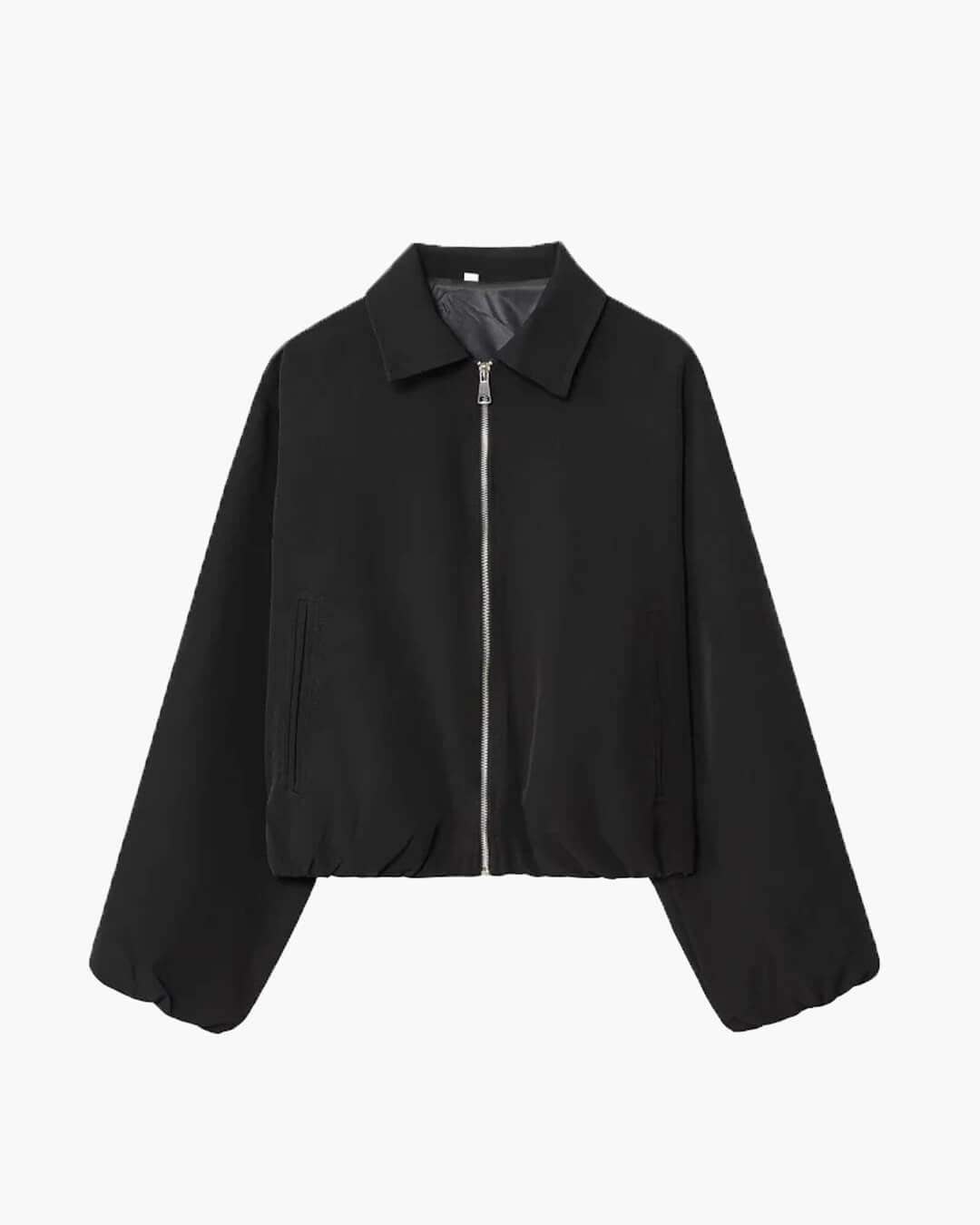 SOERA Midori Puff Sleeve Bomber Jacket - Jackets - 1005009867474745-;Id1775063644241348218 Black L