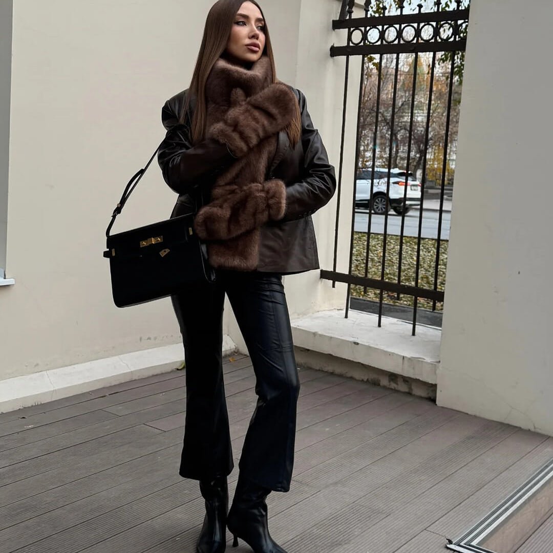 SOERA Rina Faux Fur Turtleneck Vest - Jackets - pq1765714530914727109 Brown