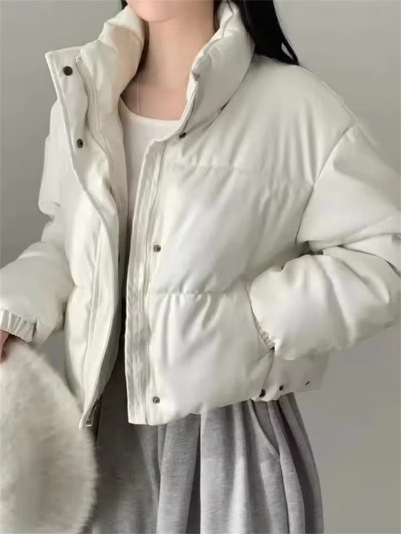 SOERA Samantha Faux Leather Puffer Jacket - Jackets - 3256810074386408-;yH1763625122237475000 White S