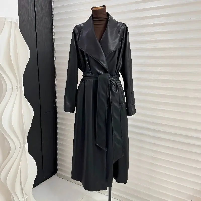 SOERA Shiela Faux Leather Maxi Trench Coat - Jackets - 3256809614700838-;DL1764703454011047148 Black S