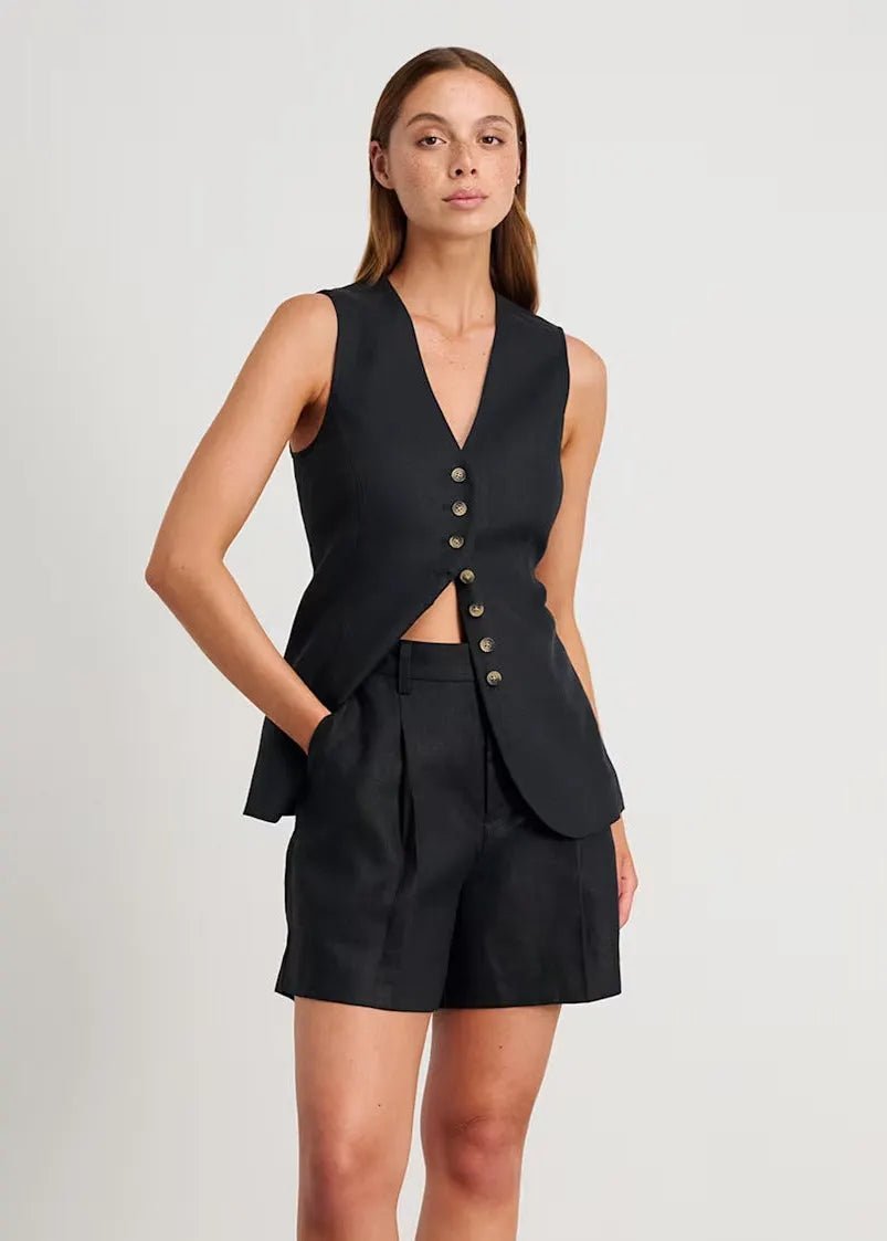 SOERA Bianca Tailored Vest and Shorts Set - Jumpsuits & Rompers -  Beige M