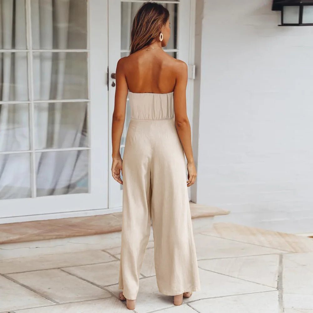 SOERA Regina Strapless Straight Jumpsuits - Jumpsuits & Rompers -  Beige XS