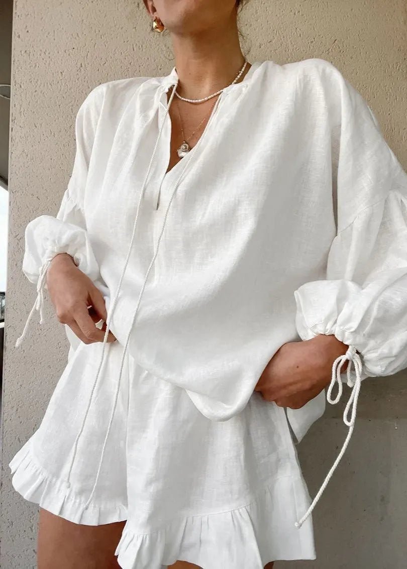 SOERA Beatrice Cotton Lounge Set - Matching Sets -  White Set L