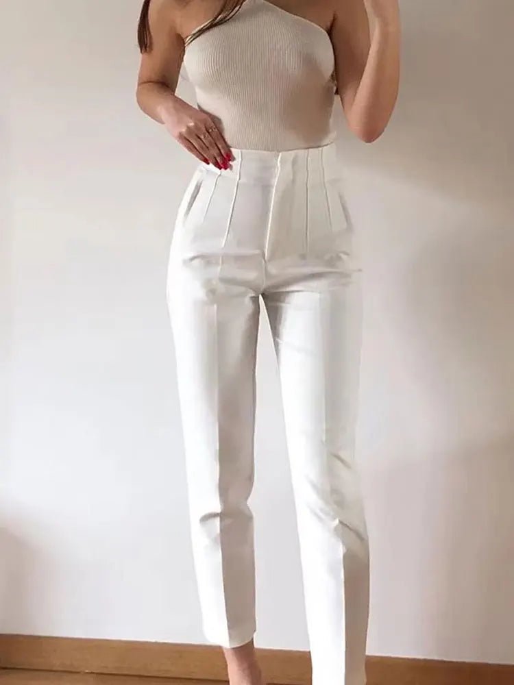 SOERA Sofia High Waist Pencil Pants - Pants -  White XS