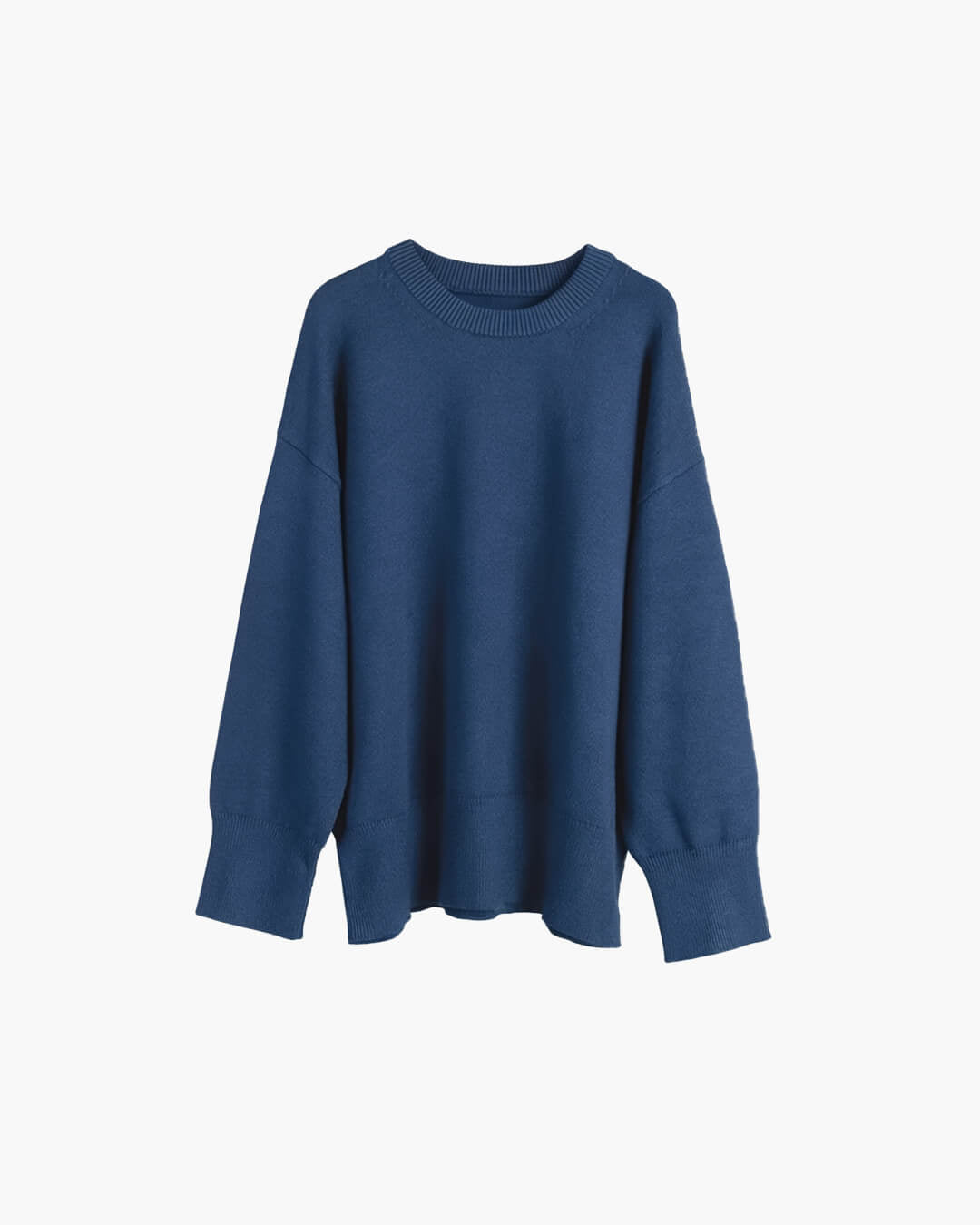 SOERA Georgette Ribbed Knit Sweater - Pullover - HF1768690473142583464 Blue M