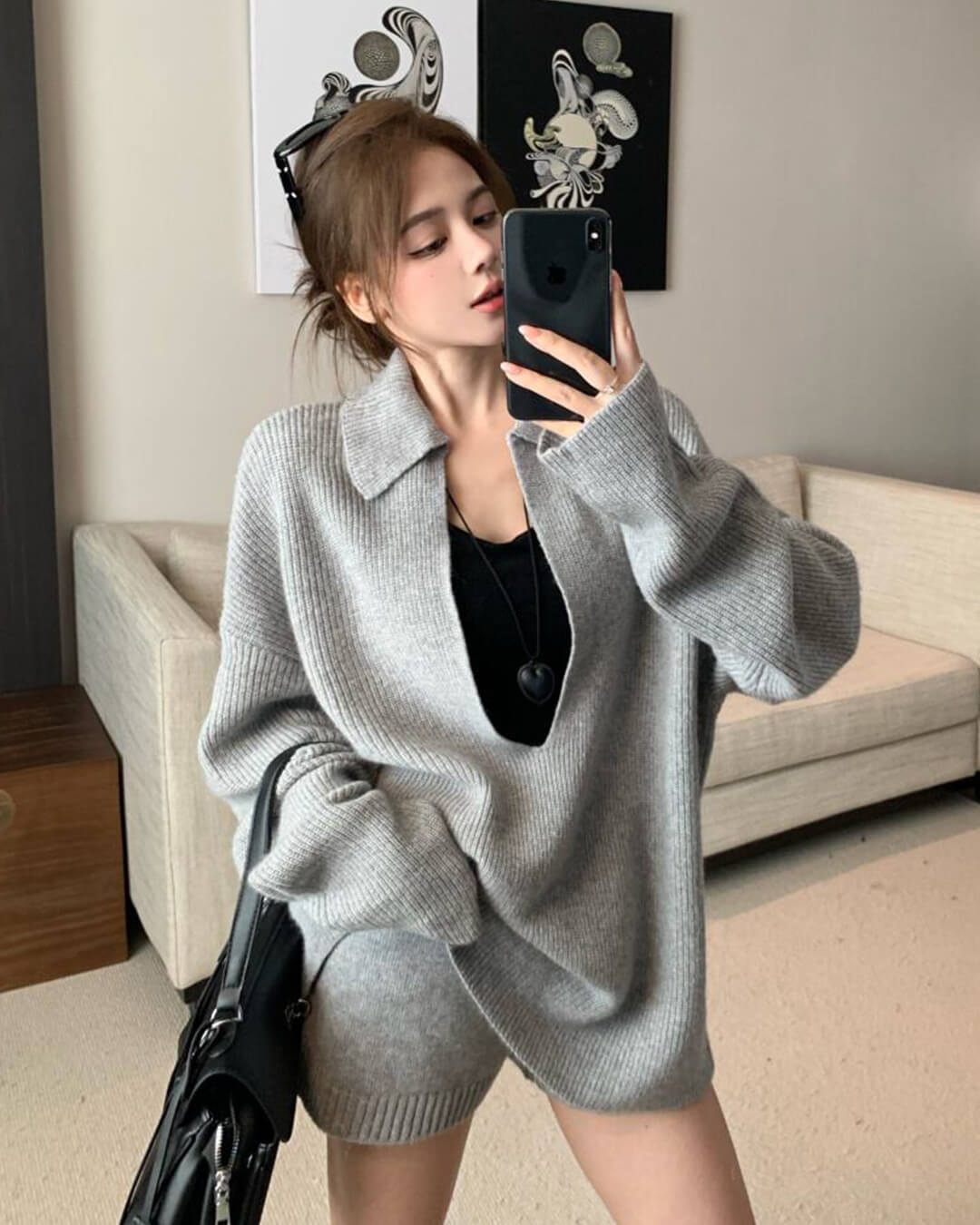 SOERA Jeannette Sweater Suit - Set - 1005007794073525-;Ms1769140529555830538 Gray M