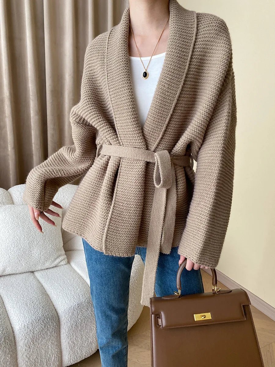 SOERA Abigail Belted Knit Cardigan - Sweaters & Cardigans - 1005007708848658-;pa1765393866208642501 Creme One Size