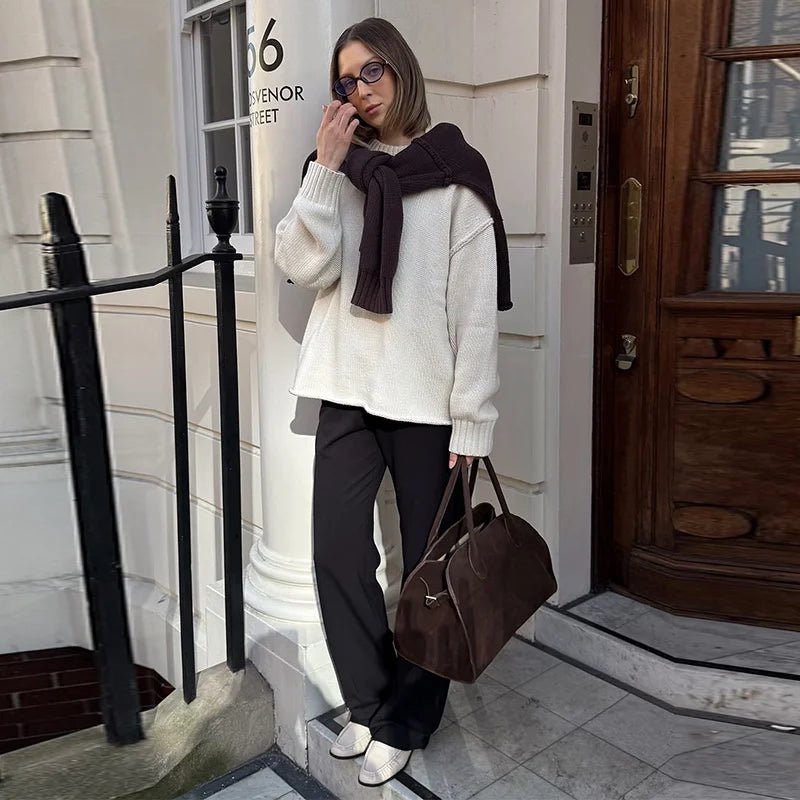 SOERA Joyce Loose Knitted Pullover - Tops - 3256810036257968-;Gx1763625122777496413 White One Size