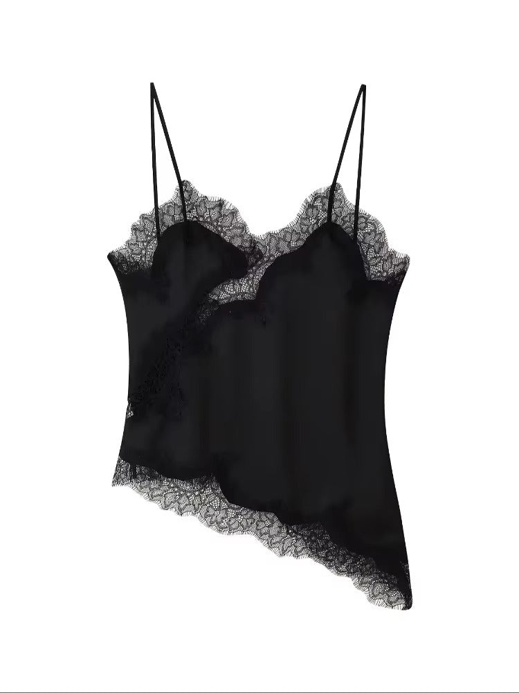 SOERA Kara Asymmetric Satin Cami Top - Tops - 1005009973435965-;uK1763048696673151548 Blue M