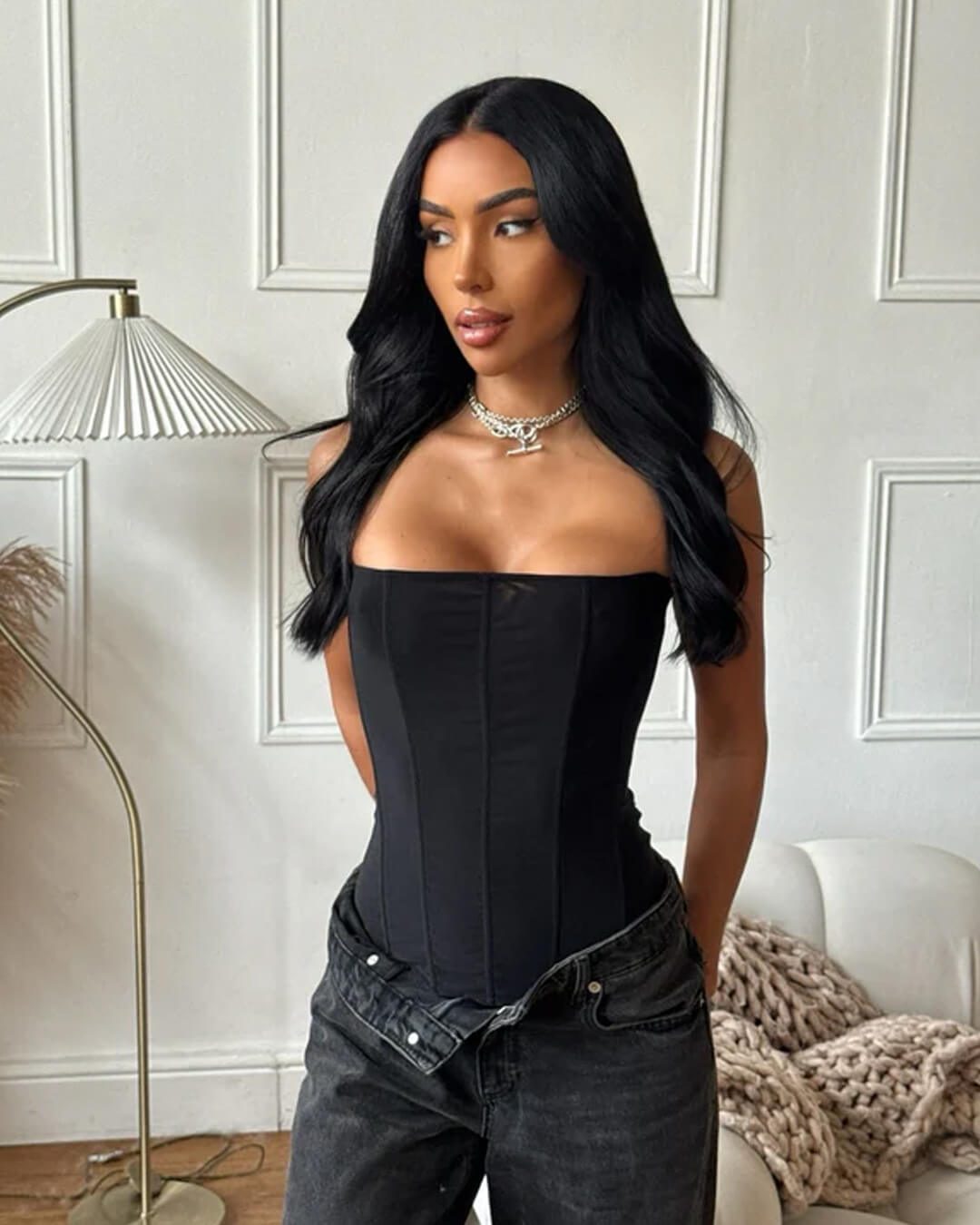 SOERA Kelly Satin Corset Top - Tops - 1005007455350056-;Wn1767602807466169890 Black M