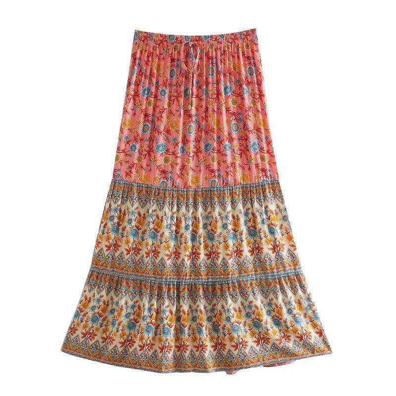 Bianca Floral Print Boho Beach Skirt