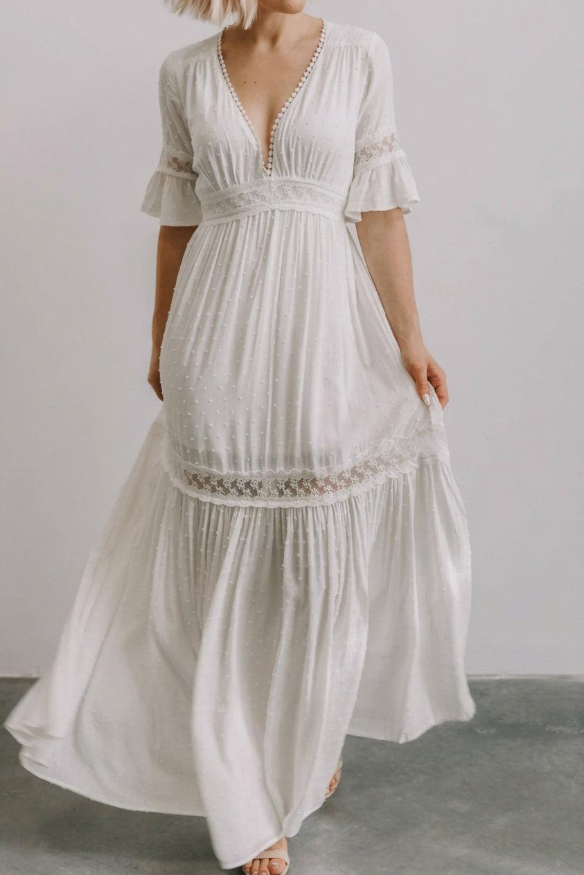 Winona Lace V-Neck Midi Dress